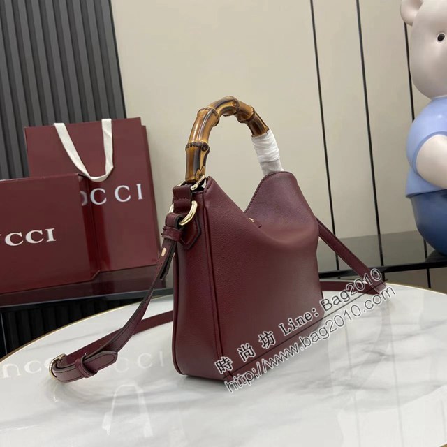 Gucci專櫃古馳最新款Diana肩背包竹節提手全皮女包 jh2881型號：799865
